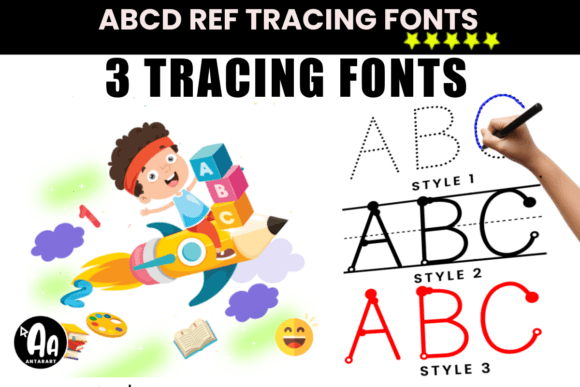 Abcd Ref Tracing Lined Font